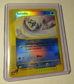 Pokemon TCG Expedition Base Set Totodile 135/165 Reverse Holo Card 2002 Played - Image 1
