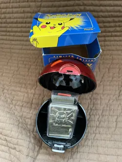 Pokemon Pikachu 23k Gold Plated Trading Card & Pokeball Burger King Sealed NIP - Image 1