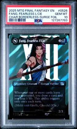 2025 MTG Final Fantasy Fang, Fearless L'Cie Borderless Surge Foil 0526 PSA 10 - Image 1