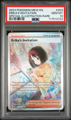 2023 POKEMON ERIKA'S INVITATION 203/165 SCARLET & VIOLET 151 SIR HOLO PSA 10 - Image 1