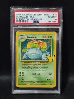 2021 POKEMON CELEBRATIONS CLASSIC COLL #15 VENUSAUR-HOLO PSA 10 - Image 1