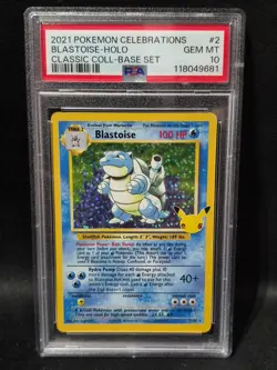 PSA 10 Blastoise Holo Celebrations Classic Collection 2021 Pokemon - Image 1