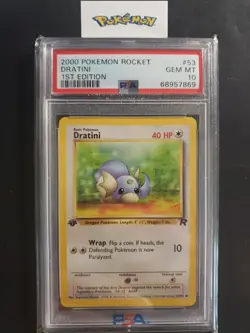First Edition 2000 Pokemon Rocket 53/82 Dratini PSA GEM MT 10 - Image 1