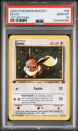 2000 POKEMON ROCKET 1ST ED #55 EEVEE PSA 10 - Image 1
