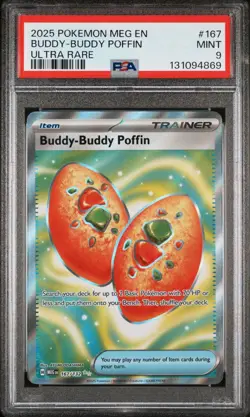 2025 Pokemon MEG EN-Mega Evolutions #167 BUDDY-BUDDY POFFIN UR PSA 9 - 131094869 - Image 1