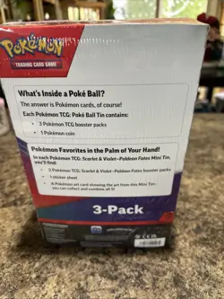 Pokemon TCG Paldean Fates Sam’s Club Exclusive 3 Tin Pack - Factory Sealed - Image 5