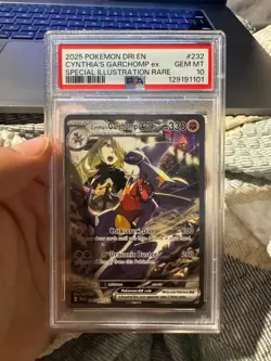 2025 Pokemon DRI EN Cynthia's Garchomp ex #232 Special Illustration Rare PSA 10 - Image 1
