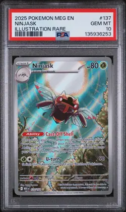 2025 POKEMON MEG EN-MEGA EVOLUTION ILLUSTRATION RARE #137 NINJASK PSA 10 - Image 1