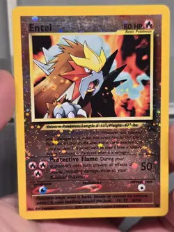Pokemon Entei Black Star Promo Card #34 Movie Promo HP - Image 1