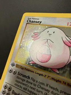 Pokemon Card TCG 1st Edition Chansey Base Set 3/102 Holo Rare Vintage 1999 WOTC - Image 3