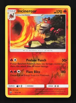 Incineroar 17/73 LP Shining Legends English Pokemon Card TCG - Image 1