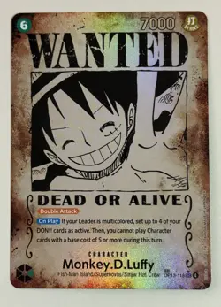 Monkey.D.Luffy OP13-118 SP Wanted Poster Manga - One Piece Card English - Image 1