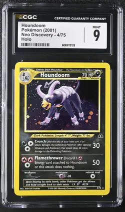 CGC 9 MINT Houndoom 2001 Neo Discovery 4/75 Holo Pokemon Card - Image 1