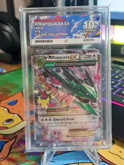 Pokemon TCG Mega M Rayquaza EX Card 76/108 Celebrations Ace 10 Gem Mint - Image 1