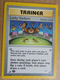 Lucky Stadium Card 100/105 1st Edition Uncommon Non-Holo Neo Destiny Trainer LP - Image 1