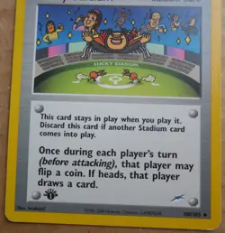 Lucky Stadium Card 100/105 1st Edition Uncommon Non-Holo Neo Destiny Trainer LP - Image 3