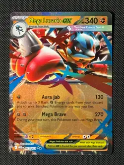 Mega Lucario ex 077/132 Pokemon Card ME01: Mega Evolution NM - Image 1