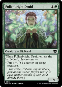Pollenbright Druid 312 CMM Commander Masters Foil Elf Proliferate Stewart NM - Image 1