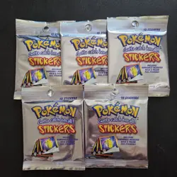Pokemon Card Series 1 Vintage Sticker Pack X 5 WOTC 1999 Not PSA Base Set Merlin - Image 2