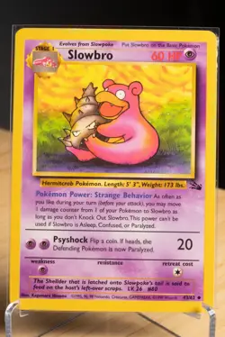 Slowbro 43/62 Fossil Unlimited Vintage Pokemon Card NM-LP - Image 1
