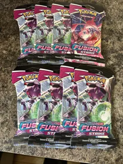 Pokemon TCG Fusion Strike Sleeved Booster Pack Lot Of 8 - Sealed - Image 1
