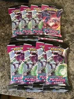 Pokemon TCG Fusion Strike Sleeved Booster Pack Lot Of 8 - Sealed - Image 2