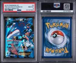 Team Aqua’s Kyogre EX Full Art 2015 Pokemon XY Double Crisis #6 NM-MT PSA 8 - Image 2