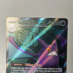 Team Rocket's Crobat EX Full Art Holo 217/182 SV7 Destined Rivals NM Pokemon TCG - Image 2
