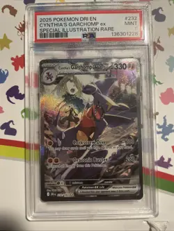 Pokemon Destined Rivals Cynthia's Garchomp EX SIR #232/182 PSA 9 MINT - Image 1
