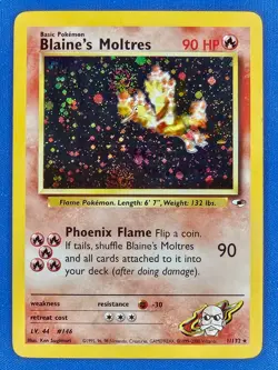 2000 Pokemon Gym Heroes #1 Blaine's Moltres Holo Unlimited - Raw Ungraded - Image 1