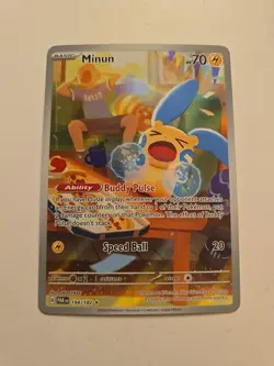 2023 Pokemon SV Paradox Rift PAR EN Minun #194/182 - Image 2