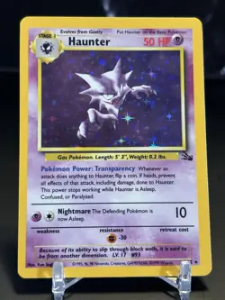 Pokemon - Haunter - Fossil 6/62 - HOLO - Unlimited - MP/LP - VINTAGE - Image 1