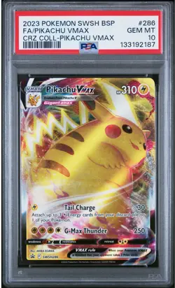 Pokemon PIKACHU VMAX Black Star Promo Full Art Crown Zenith ENG #286 ~ PSA 10 - Image 1