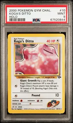 2000 POKEMON GYM CHALLENGE #10 KOGA'S DITTO HOLO PSA 9 - Image 1