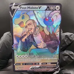 Pokemon Dragonite, Butterfree, Post Malone Custom Made Fan Art Holo With Texture - Image 1