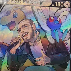Pokemon Dragonite, Butterfree, Post Malone Custom Made Fan Art Holo With Texture - Image 2