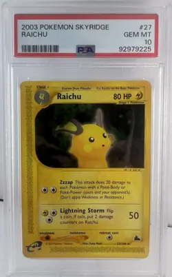 RAICHU #27/144 2003 Pokemon Skyridge PSA 10 Gem Mt - Image 1