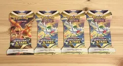 4 x Pokemon Brilliant Stars Sleeved Booster Pack 🚚💨 Sealed Brand New - Image 1