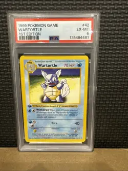 1999 Base Set 1st Edition Rare Wartortle Pokemon PSA 6 42/102 - Image 1