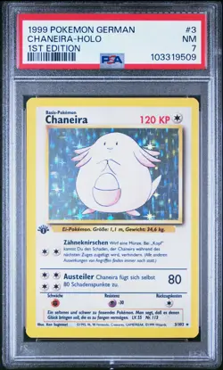 1999 Pokemon German #3 Chaneira-Holo 1st Edition PSA 7 - Image 1