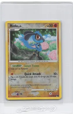 Riolu 16/17 - Cracked Ice Holo 7 NON-HOLO - POP Series 8 - POKEMON CARD - LP/MP - Image 1
