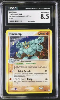 CGC 8.5 Machamp 2004 EX Hidden Legends 9/101 Holo SWIRL Pokemon Card - Image 1