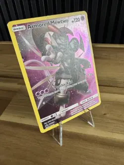 Armored Mewtwo ULTRA RARE POKEMON TCG Holo Black Star Promo Card SM228 Collector - Image 2