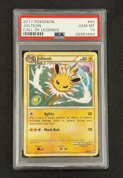 POP 18 - 2011 Jolteon 45/95 Call of Legends Pokemon Card PSA 10 - Image 1