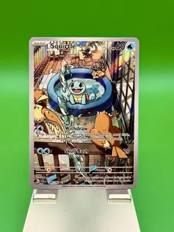 Pokemon TCG Squirtle Stellar Crown Illustration Card 148/142 Near Mint Condition - Image 1