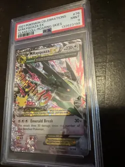 Pokemon 2021 Celebrations Classic Collection M Mega Rayquaza EX Card #76 PSA 9 - Image 1