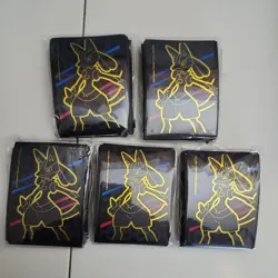 Lot of 5 Pokemon SS12.5 Crown Zenith Lucario ETB Card Sleeves 65ct - Image 1