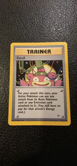 Recall Trainer 116/132 Gym Heroes Pokemon Card 2000 WOTC Vintage UNCOMMON-MP - Image 1