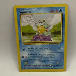 Pokemon Base Set Unlimited Regular Finish Squirtle 63/102 MP Tcg Card - Image 1