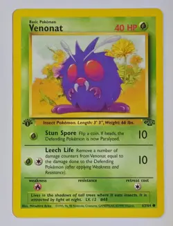 Venonat 63/64 1st Edition Jungle Pokemon TCG & Bonus Card - Image 2